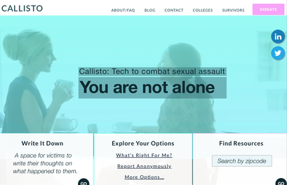 Callisto: Tech to combat sexual assault: You are not alone. 